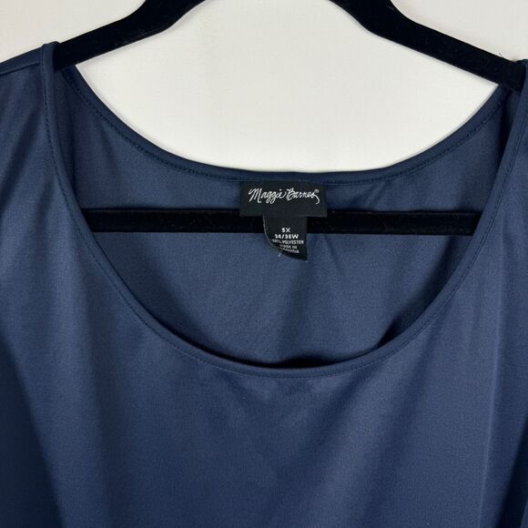 Maggie Barnes Tank Top Blouse Size 5X Navy Blue Sleeveless Plus - Picture 2 of 2